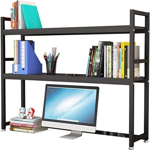 QYZUJIKL Schreibtisch-Bücherregal, erweiterbarer Schreibtisch-Aufbewahrungs-Organizer, verstellbare Bücherregal-Schreibtisch-Racks, Schreibtisch-Bücherregal für Computer-Schreibtisch, Holz/Metall