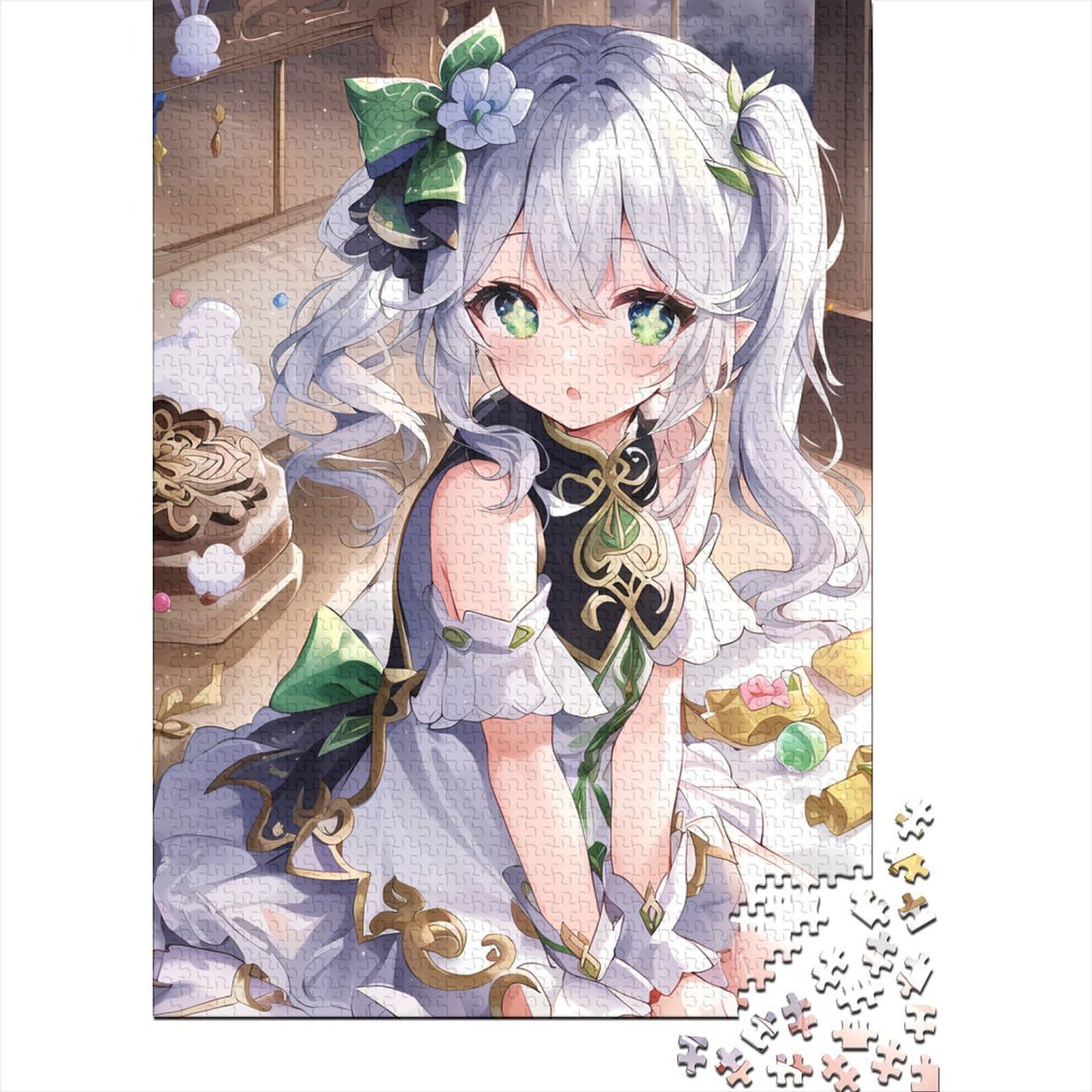 Genshin Impact Nahida Lustige Puzzles für Erwachsene 1000 Teile 1000-teilige Puzzles für Erwachsene Teenager Holzpuzzles für Erwachsene Teenager (Größe: 75x50cm)