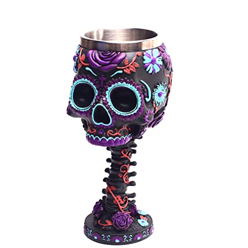 Totenkopf 3D Edelstahl Weinglas Blütenbecher Tassen Weihnachten Halloween Geburtstagsgeschenke