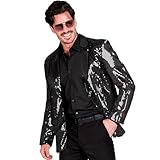 W WIDMANN MILANO Party Fashion - Party Fashion Jackett mit Pailletten für Herren, Disco Fever, Anzugjacke, Schlagermove