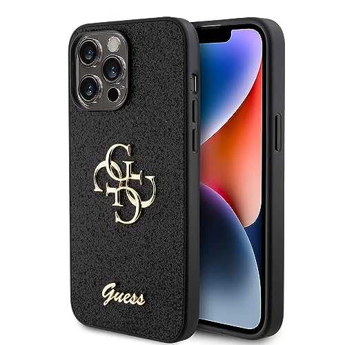 CG MOBILE Guess Fixed Glitter Hülle für iPhone 15 Pro Max (Schwarz)