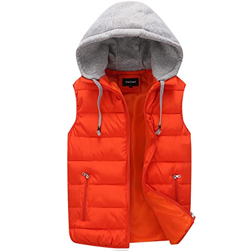 YOUTHUP Herren Steppweste mit Kapuze Leicht Winterweste Outdoor Dicke Freizeit Gilet Ärmellos Jacke Sport Kapuze