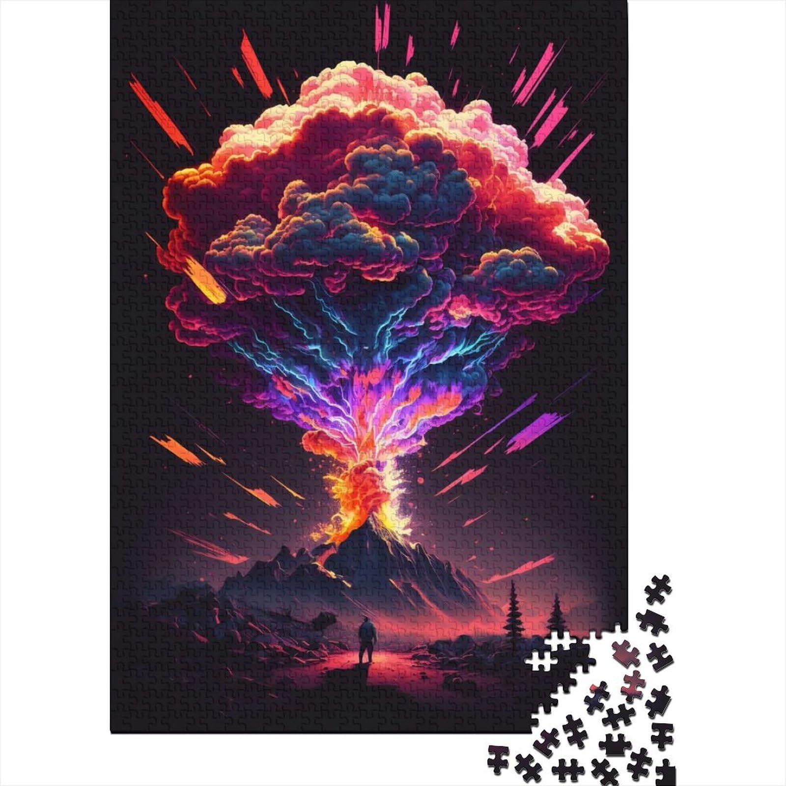 Regenbogenexplosion, Holzpuzzle für Erwachsene und Teenager, 500 Teile für Erwachsene, schwierige Puzzles, Holzpuzzles für Erwachsene und Teenager (Größe 20,47 x 14,96 Zoll)