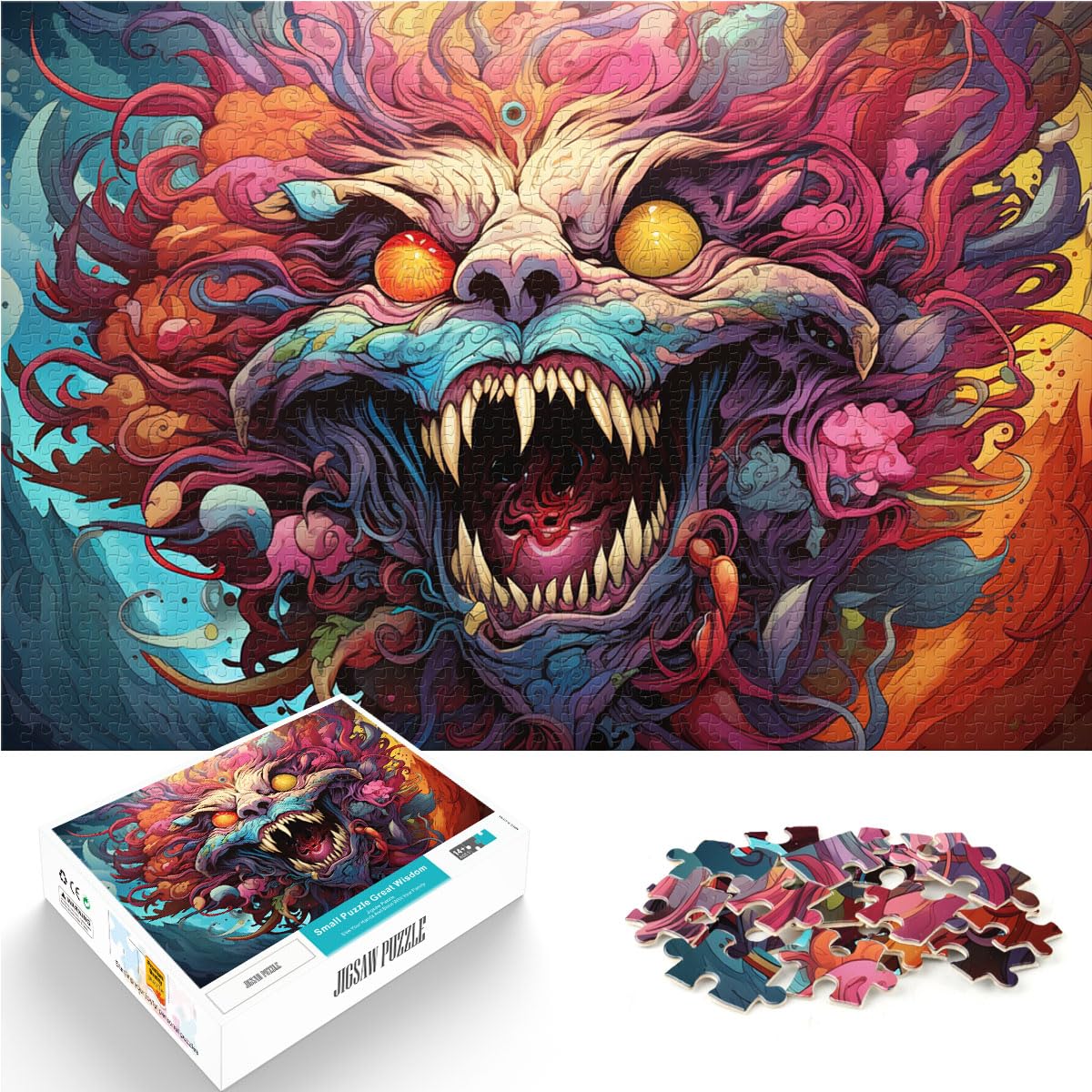 Puzzle-Geschenke, Spielzeug, Fantasiemonster, 1000 Teile, für Erwachsene, Geschenke, Holzpuzzle, Familienspiel, Stressabbau, schwieriges Herausforderungspuzzle, 1000 Teile (50 x 75 cm)