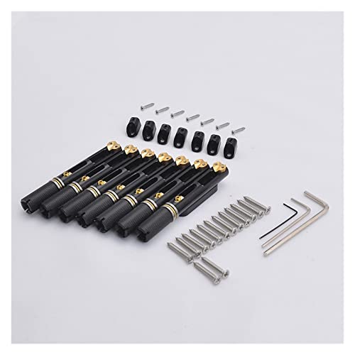 1 Set (6/7/8 Saiten) Edelstahl Kopflose Guitar Bridge/Single Bridge Tune-o-matic Steg (Color : Black 7 Pieces-1)