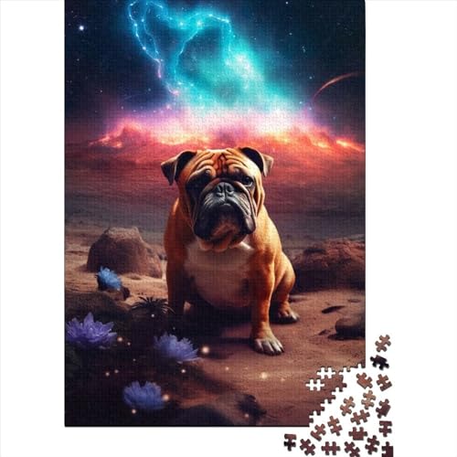 Mops auf dem Mars, schwierige, anspruchsvolle Puzzles, 1000-teiliges Holzpuzzle, Puzzles für Erwachsene, Teenager, genießen Spiele für Erwachsene (Größe: 75 x 50 cm)