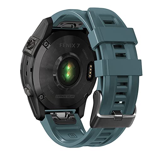 NEYENS 26 22 mm Silikon-Schnellverschluss-Uhrenarmband für Garmin Fenix 7X 6X 5X 3HR Watch Easyfit Armband für Fenix 7 6 5 Watch, 22mm Descent G1, Achat