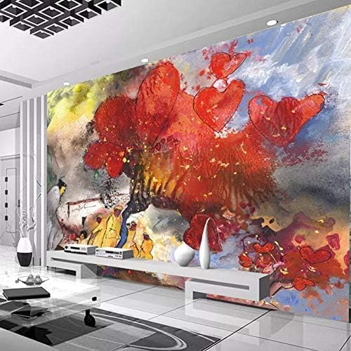 Herbstlandschaft Ahorn Rot Handmalerei 3D Tapeten Wanddekoration Fototapete Sofas Wohnzimmer Wandbild Schlafzimmer-200cm×140cm