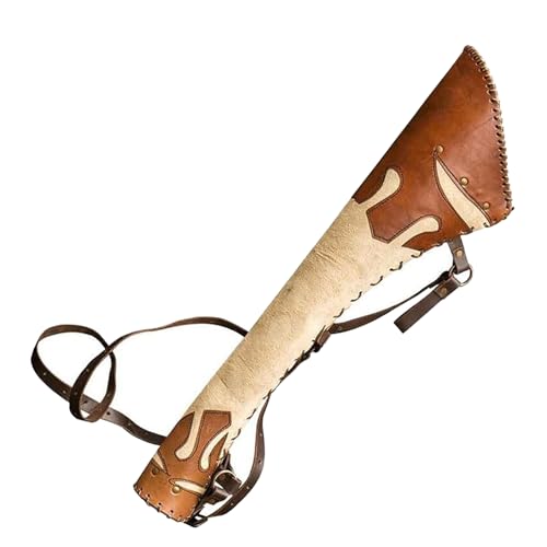 CHUDOU Pfeilköcher, tragbarer mittelalterlicher Bogenschießen-Taschenköcher, traditioneller Schulterköcher mit verstellbarem Schultergurt for die Jagd, Bogenschießen-Übungen und Dekoration(D4)