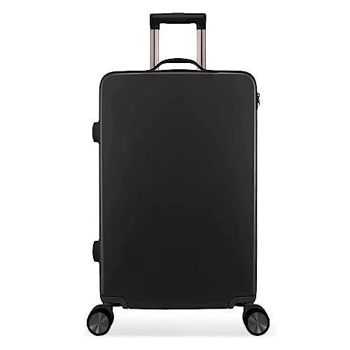 LANAZU Tragbarer Koffer, Großraumkoffer mit Rollen, verschleißfester Trolley-Koffer, geeignet für Urlaub und Reisen (Black)