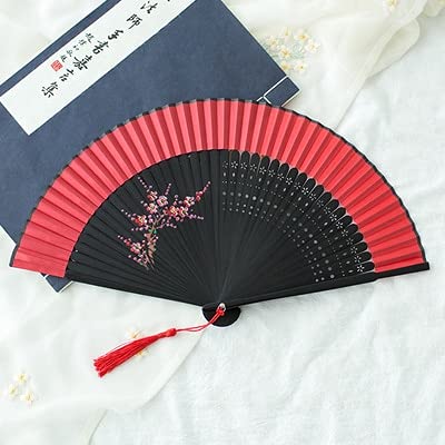 VSULZVNU Faltfächer Faltbarer Japanischer Japanischer Klassischer Blumen Faltbarer Kirschblüten Alte Handgemachte Seide Klassischer Ventilator Kompatibel mit Hanfu Fan (A4) (A4)