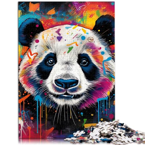 Puzzle für Erwachsene mit farbenfrohem Tierpanda, 1000 Teile, Puzzle-Geschenke, Holzpuzzle ganze Familie, 1000 Teile (50 x 75 cm)