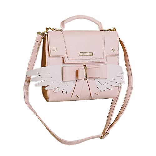 ohodhmnu Damen-Tragetasche, Flügel-Crossbody-Tasche für Damen, farbige Handtasche, Schultertasche, PU-Tasche, kleine Umhängetasche, Einkaufstasche, Dating-Tasche, Schwarz , Small