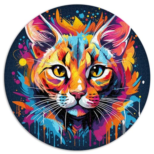 Puzzles für Savannah-Katzen-Puzzle für Erwachsene und Ren1000 Teile 26,5 x 26,5 Zoll Lernspielzeug Familienspiele einzigartiges Herausforderungsspiel