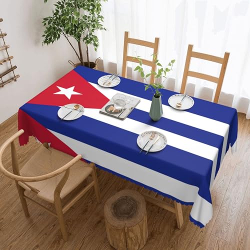 YQxwJL Rechteckige Tischdecke mit kubanischer Flagge, Küche, Esszimmer, Tischdecken für Tische, Party, Hochzeit