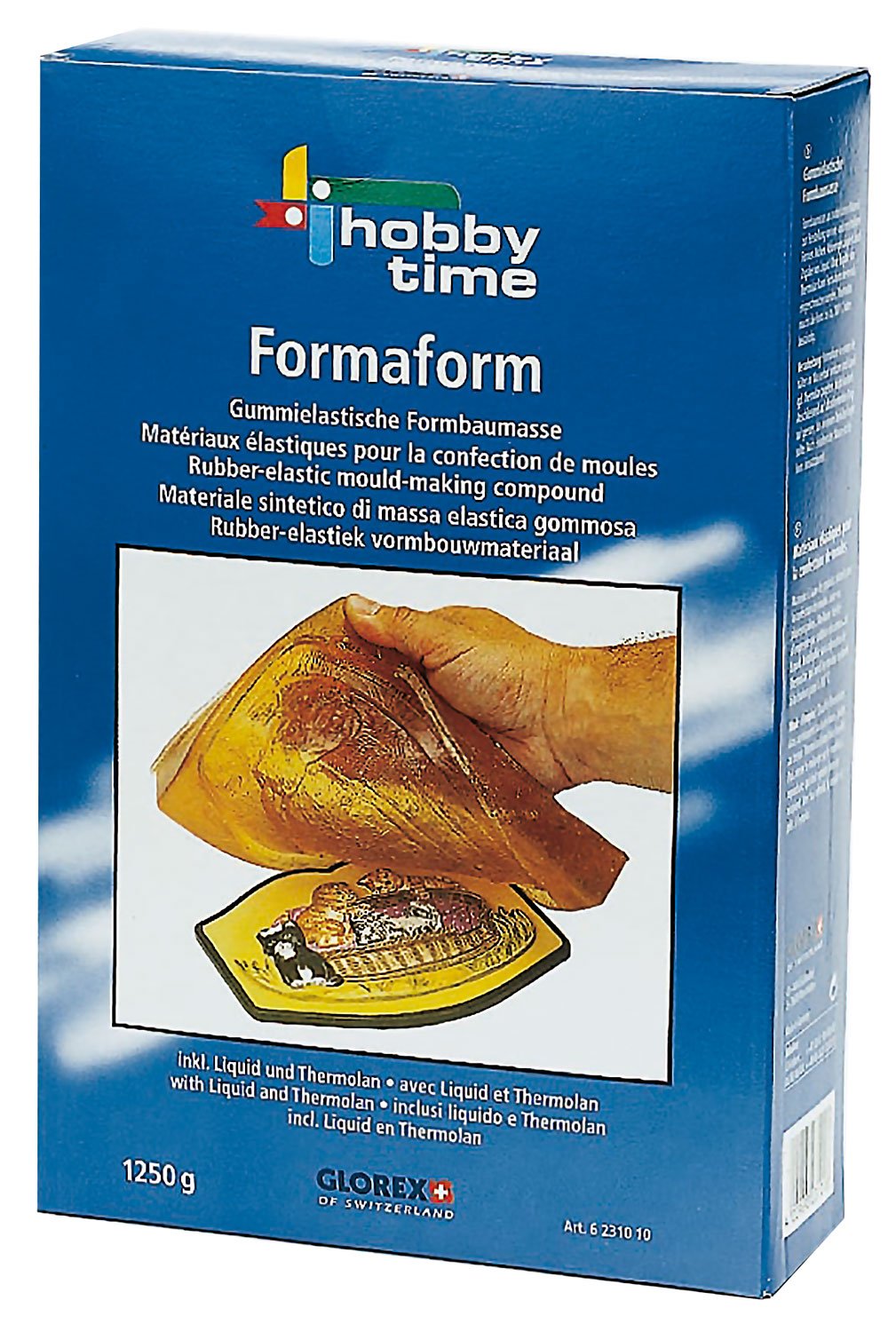 Glorex 6 2310 10 - Formaform, gummielastische Formbaumasse, 1250 g, mit Liquid und Thermoplan, aus natürlichen gelatineartigen Stoffen