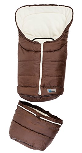 Altabebe AL2211-30 Winterfußsack 2 in 1 für Babyschale und Kinderwagen, braun/whitewash