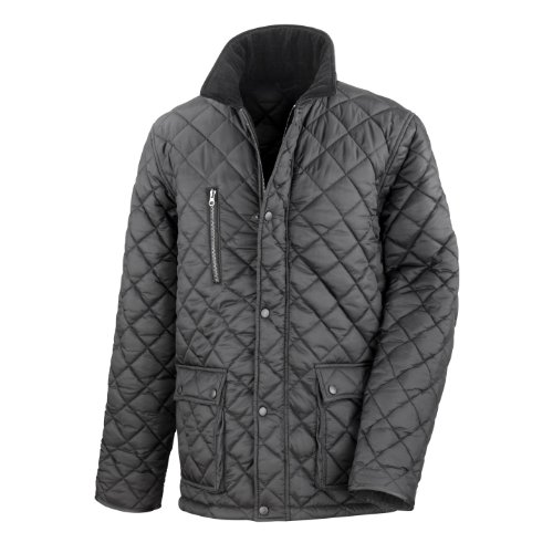 Result Cheltenham Herren Steppjacke mit Fleece-Innenfutter, wasserabweisend, winddicht (XL) (Schwarz)