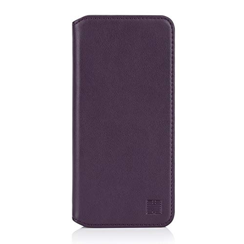 32nd Klassische Series 2.0 - Lederhülle Case Cover für Samsung Galaxy M20 (2019), Echtleder Hülle Entwurf gemacht Mit Kartensteckplatz, Magnetisch und Standfuß - Aubergine