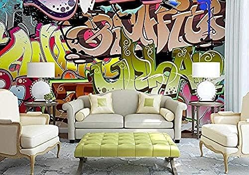 XLMING Handgemalte Englische Graffiti-Dekoration 3D Tapeten Home Esszimmer Sofa Schlafzimmer Wohnzimmer TV Hintergrund-200cm×140cm