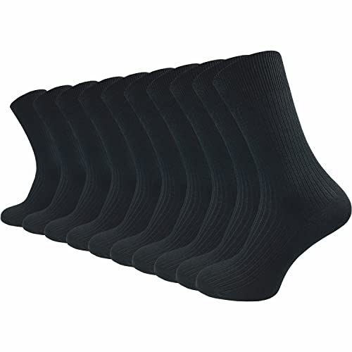 GAWILO 10 Paar schwarze Herren Socken aus 100% Baumwolle | reine Baumwollsocken (as3, numeric, numeric_39, numeric_42, regular, regular, schwarz)