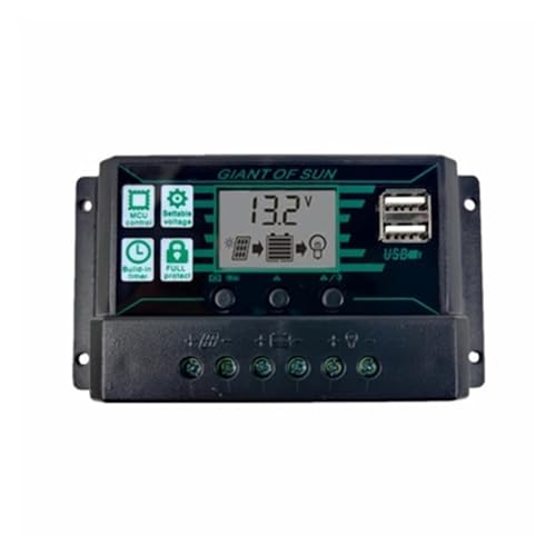 Solarregler, 150A 100A 60A 50A 30A 20A 10A MPPT PWM Solar Char Controller 12V 24V LCD Display 2 USB Port Solar Panel Batterie Regler(150A)