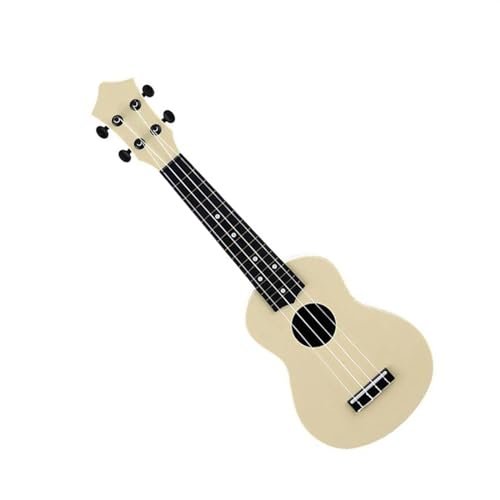 Kleine Gitarren-Ukulele Für Anfänger, Musikinstrument, 21-Zoll-Akustik-Ukulele Mit 4 Saiten Aus Kunststoff Ukulele Einsteiger Kit (Color : Beige)