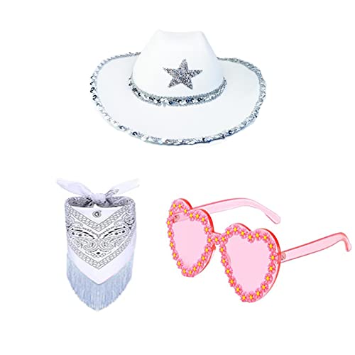 Cowgirl-Hut, Cowboyhut, Brille, BandanaSet, Brautparty, Hut, Cowgirl-Brille, Junggesellinnenabschied, Bandana, Partyhut