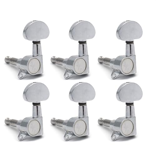 Strings Tuning Pegs Mechaniken Für Gitarre Vollständig geschlossene, verchromte, pfirsichfarbene E-Gitarre mit kleinem Griff und Folk-Gitarre aus Metall mit Drehfunktion (Color : 6L)