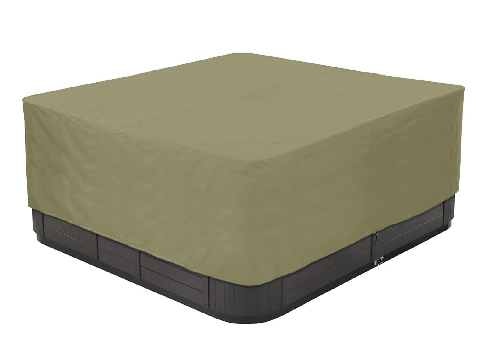 BaCover Outdoor Whirlpool Abdeckung, 210D Oxford-Gewebe Wasserdicht Spa Abdeckung Quadratische Poolabdeckung Mehrere Größen zur Auswahl,Beige,220x220x85cm