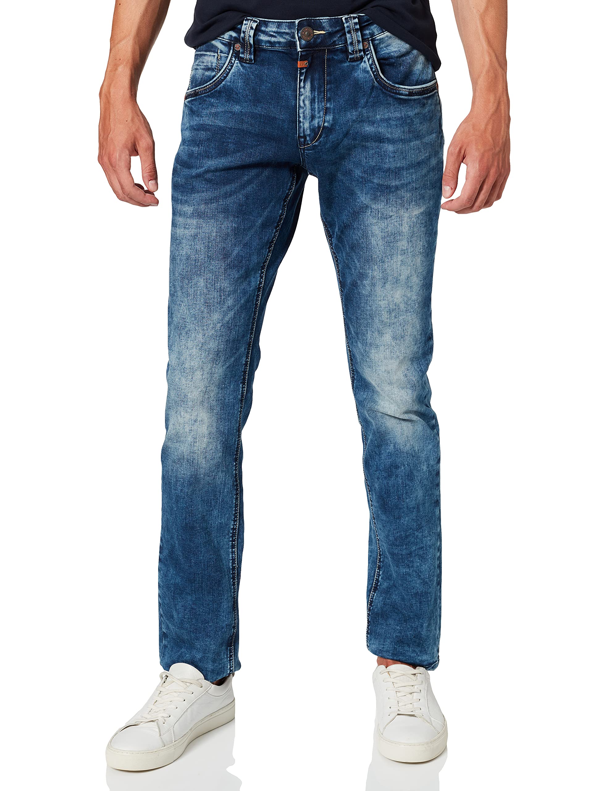 Timezone Herren EduardoTZ Slim Jeans, Blau (White Aged Wash 3201), W34/L36