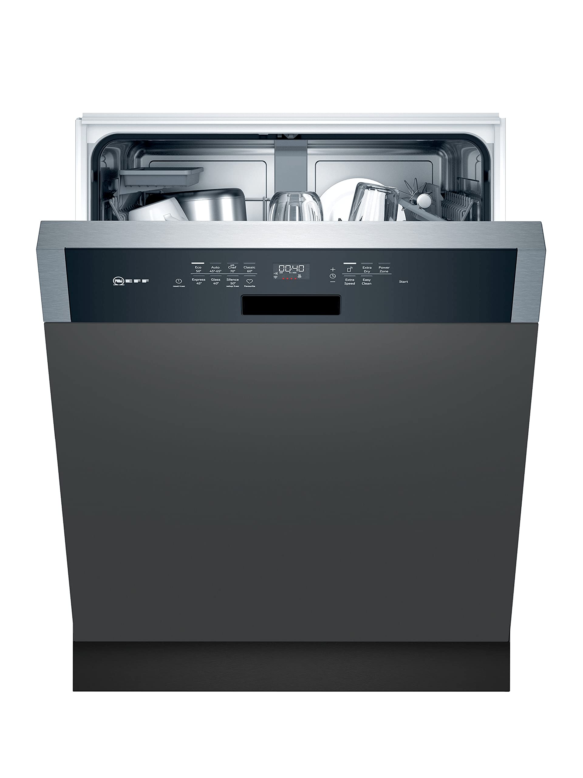 NEFF S147EAS36E N70 Geschirrspüler teilintegriert / 60 cm / Home Connect / Chef 70° / Favourite / 8 Programme