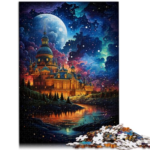 Puzzle-Geschenk, farbenfrohes, psychedelisches, dunkles Nachtschloss, 1000-teiliges Puzzle für Erwachsene, Holzpuzzle, tolles, 1000 Teile (50 x 75 cm)