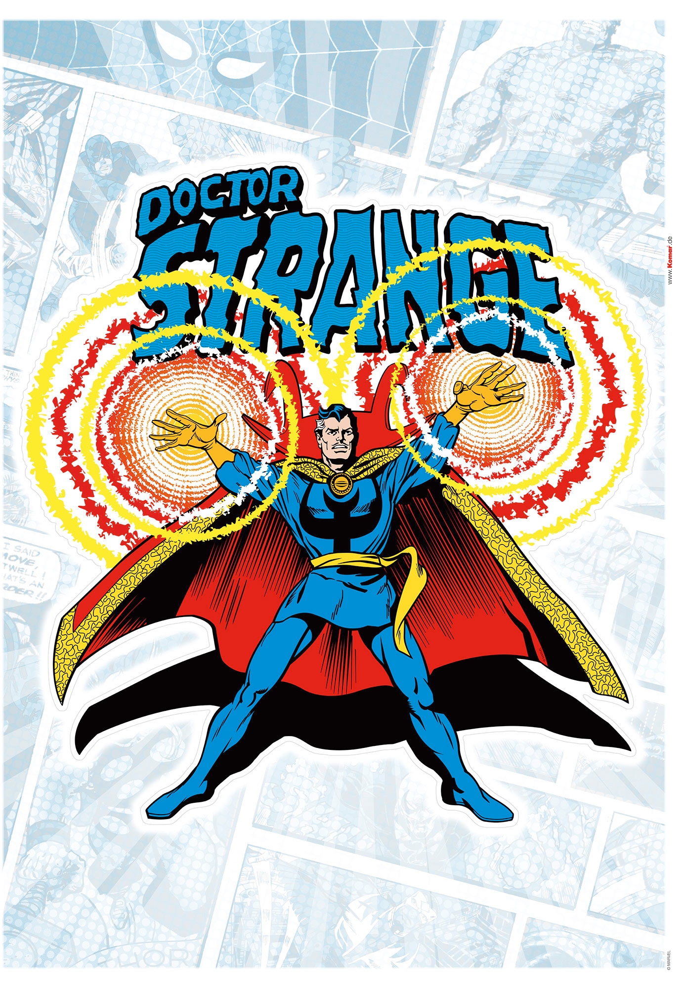 Komar Marvel Wandtattoo Doctor Strange Comic Classic - 50 x 70 cm (Breite x Höhe) - 1 Teile - Deco-Sticker, Wandaufkleber, Wandsticker, Wanddeko, Kinderzimmer - 14074h