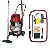 Einhell Akku-Nass-Trockensauger TE-VC 36/30 Li S-Solo Power X-Change (Li-Ion, 36 V, ECO/BOOST-Mode, Edelstahlbehälter 30 l, inkl. Schlauch, ohne Akku und Ladegerät), Schwarz/Grau/Rot