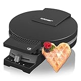 Cloer 180 Waffeleisen für eine Herzwaffel, 930 W, Waffelgröße 16 cm, schwere Backplatten, optische und akustische Fertigmeldung, Metall, schwarz