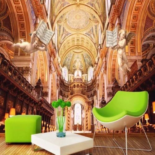 Kirche Fantasy Angels 3D Tapete Poster Restaurant Schlafzimmer Wohnzimmer Sofa TV Dekorative Wand-350cm×256cm