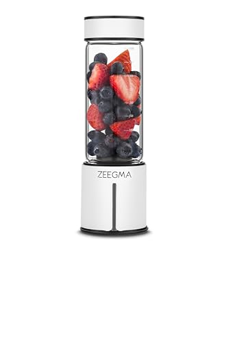 ZEEGMA Vitamine GO Tragbarer Mixer für Cocktails und Smoothies 300W, Personal Blender, Mini-Mixer 450ml mit 6 Klingen, 2 Geschwindigkeiten Akku 5000 maH, 25 Anwendungen pro Ladung