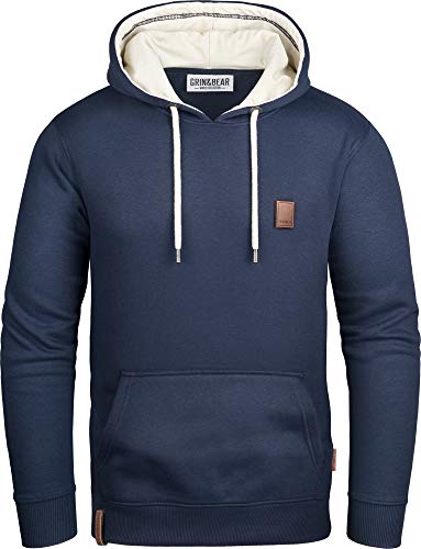 Grin&Bear Herren Kapuzenpullover mit Kontrast Kapuze Navy, XXL, GEC475