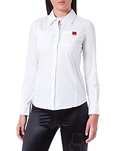 Love Moschino Damen Slim Fit Long Sleeves With Chest Pockets Shirt, Optical White, 46 EU