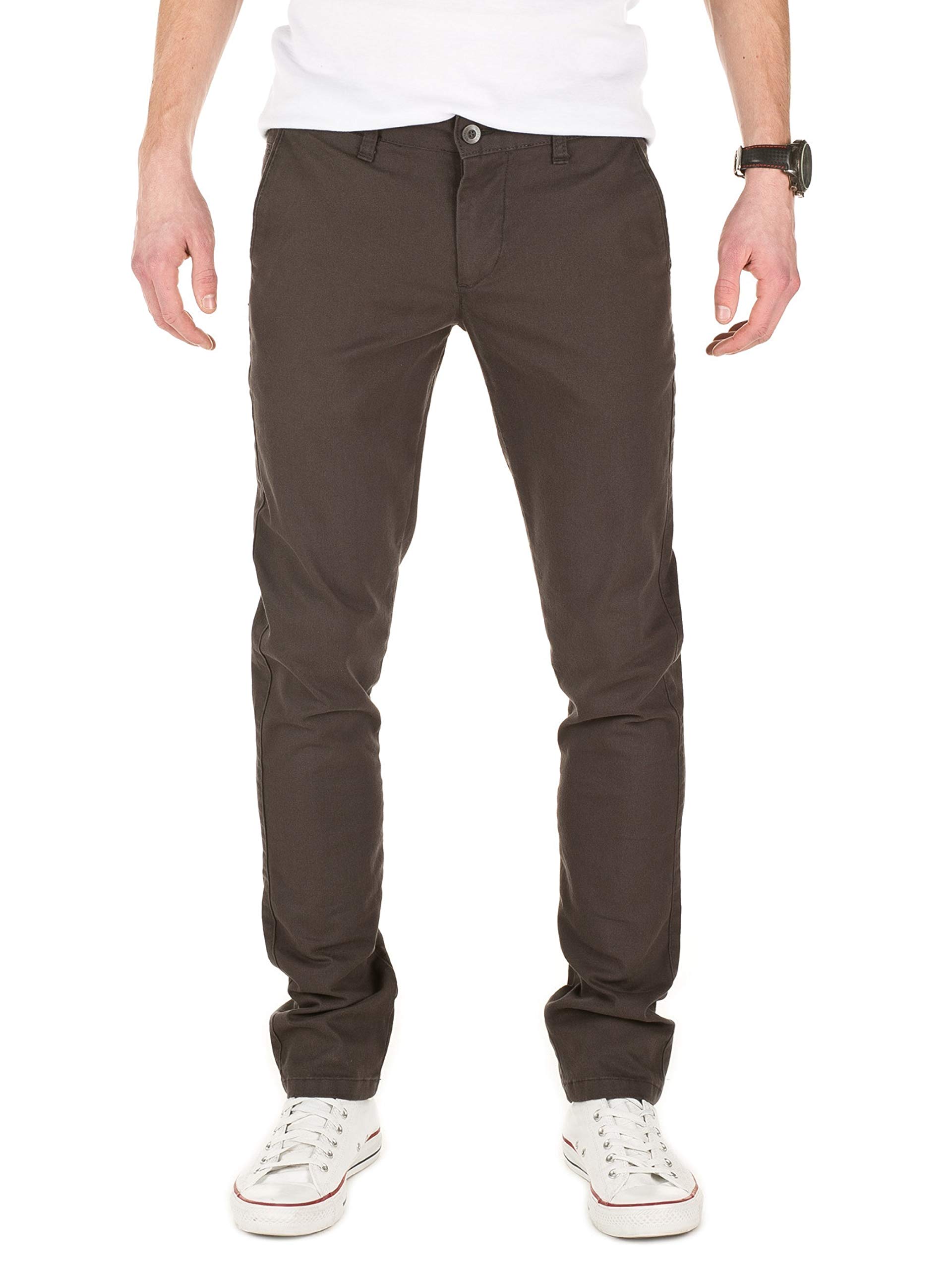 WOTEGA - Chino Hosen Für Herren 140 - Graue Business Chinohosen Mit Stretch - Chino Aus Baumwolle Slim Fit, Grau (Grey Raven 1900), W31/L34