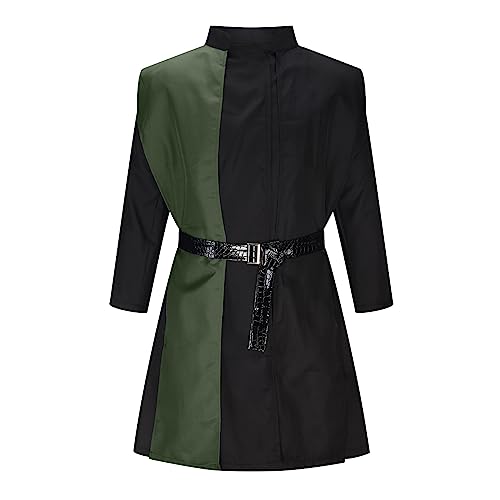 WANGTIANXUE Mittelalter Kleidung Herren Langarm Jacke mit Gürtel Vintage Halloween Cosplay Costum Retro Karneval Faschingskostüme Männer Lange Coat Kostüm Erwachsene