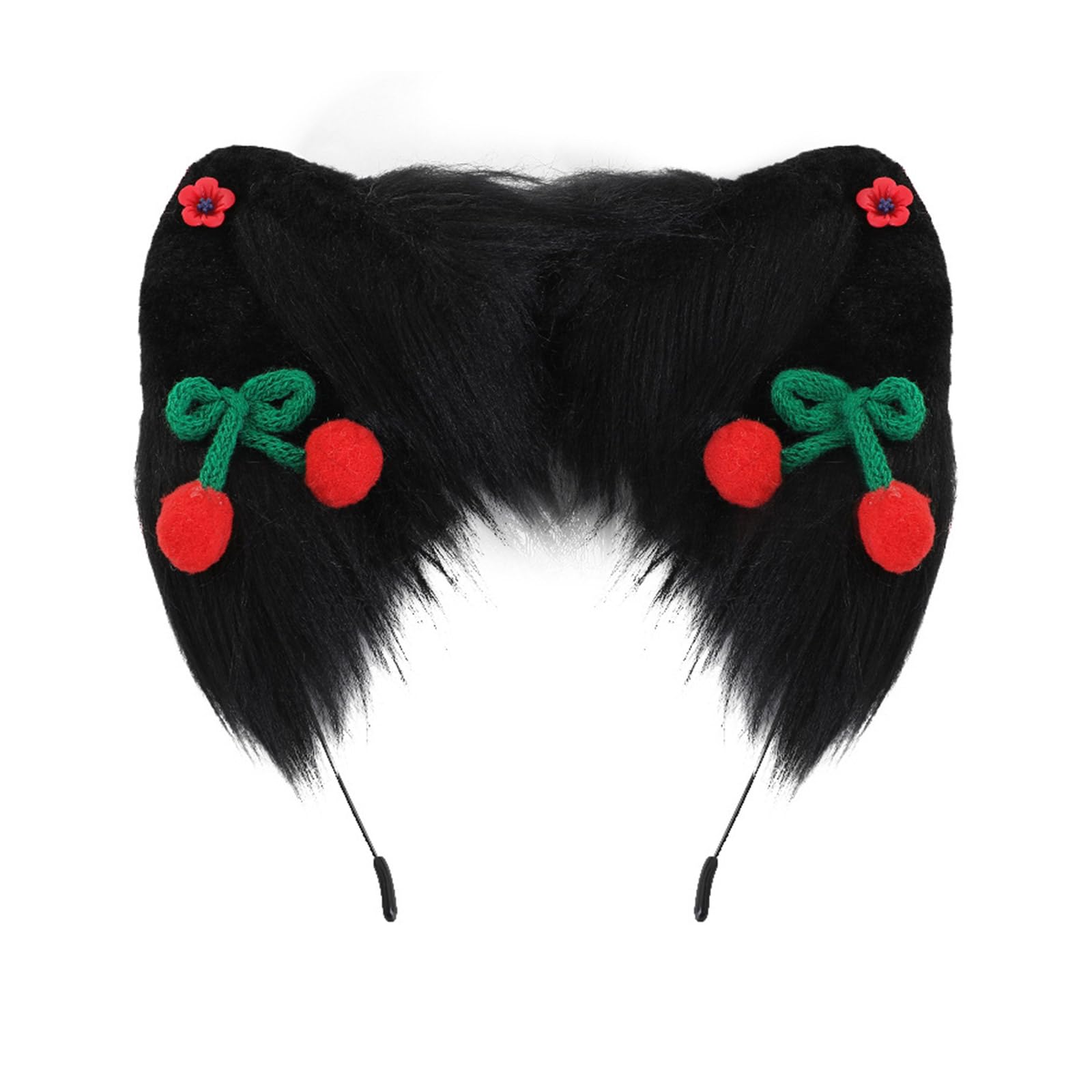 SANRLO Stirnbänder, Haar-Accessoires für Damen, sexy Katzenohren-Haarband, dunkle Gothic-Kirsche, Cosplay, Tierohren, Pelzanzug, Maskerade, Halloween, Cosplay, Partyzubehör