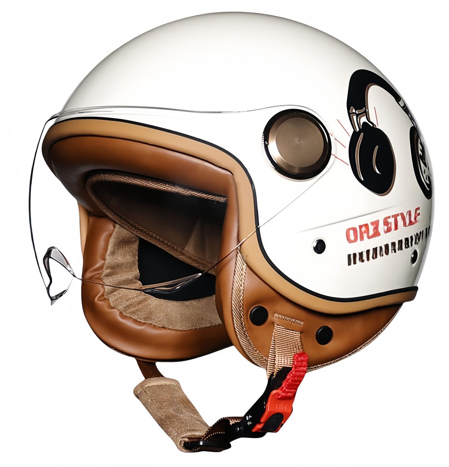 3/4 Offener Motorradhelm Schutzbrille Komfortfutter Ohrenschützer ECE-Zertifizierung Sturzhelm Roller Fahrrad Chopper Helm Erwachsene Männer K,M58-59CM