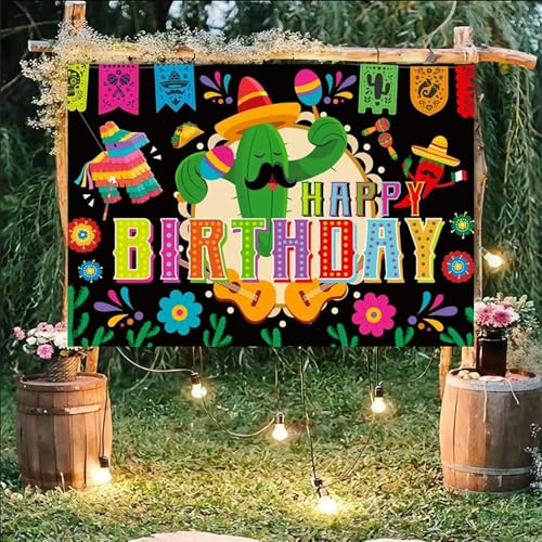 Mexikanische Fiesta Alles Gute zum Geburtstag Hintergrund Banner Mexiko Hintergrund Mai 5 Karneval Familie Party Dekorationen 240X180cm