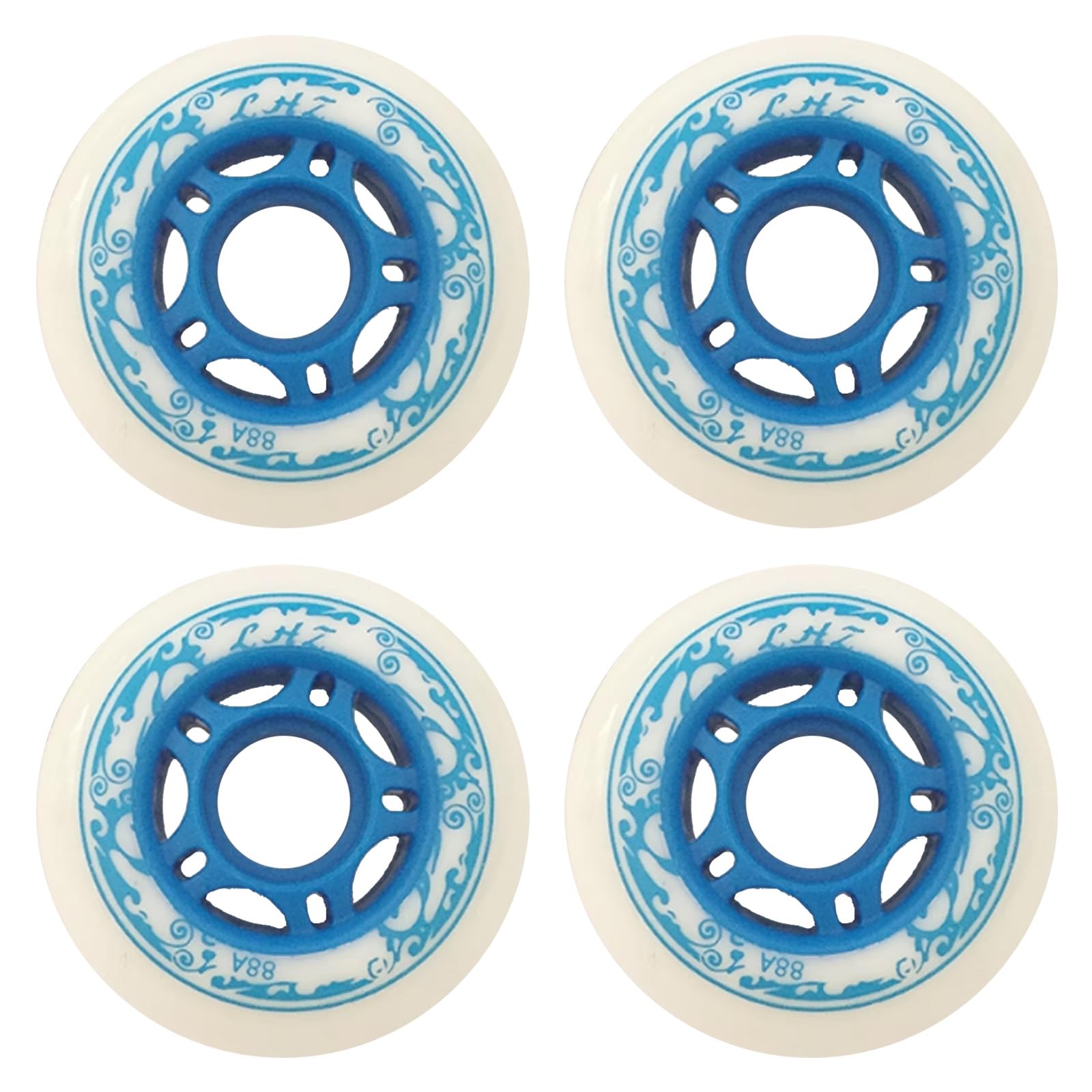 BFVAKBKYT Rollschuh-Räder, Ersatz-Skateboard-Rollen, 4er-Pack 64 mm 68 mm(Blue,68mm)