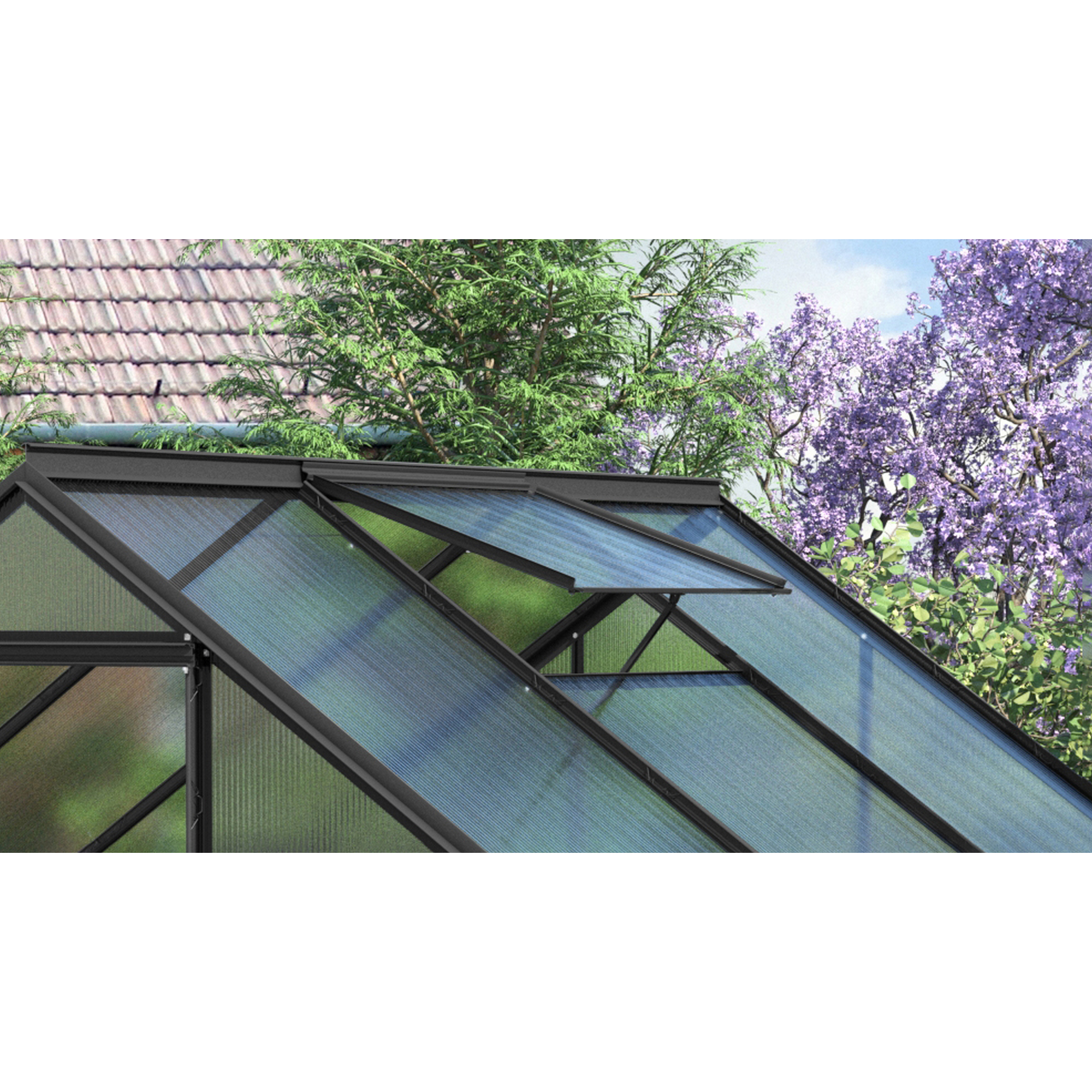 Vitavia Dachfenster für Gewächshaus 'Calypso' Aluminium anthrazit 73,6 x 57,3 cm