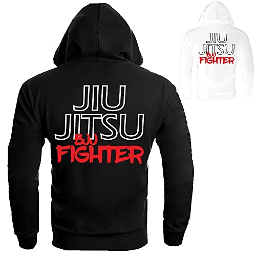 Dynamix Athletics Hoodie Jiu Jitsu Life - Kampfsport BJJ Grappling Kapuzenpullover Hoody Sweater Sweatshirt mit Kapuze für Herren (as3, Alpha, m, Regular, Regular, Schwarz)