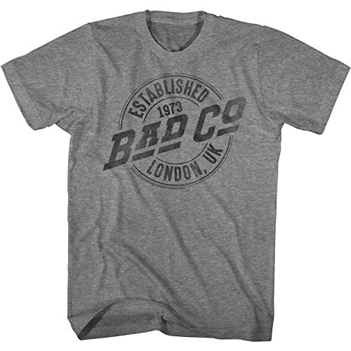 Bad Company English Hard Rock Band Established 1973 Faded Logo Erwachsenen-T-Shirt, kurzärmelig, grau, X-Groß