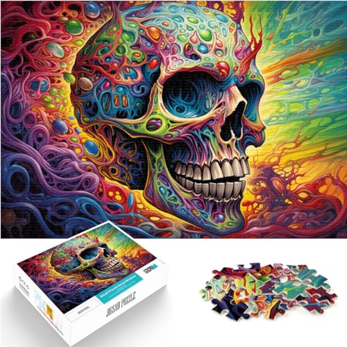 Puzzle als Geschenk, Psychedelic Skeleton World, 1000 Teile, Puzzle für Erwachsene, Holzpuzzle, Weihnachtswunschliste mit Weihnachtsmann, 1000 Teile (50 x 75 cm)